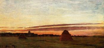 Claude Oscar Monet : Grainstacks at Chailly at Sunrise